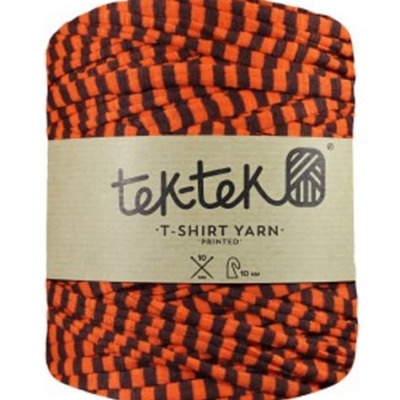 Grande Bobine Trapilho - TEK-TEK - Orange à rayures marrons