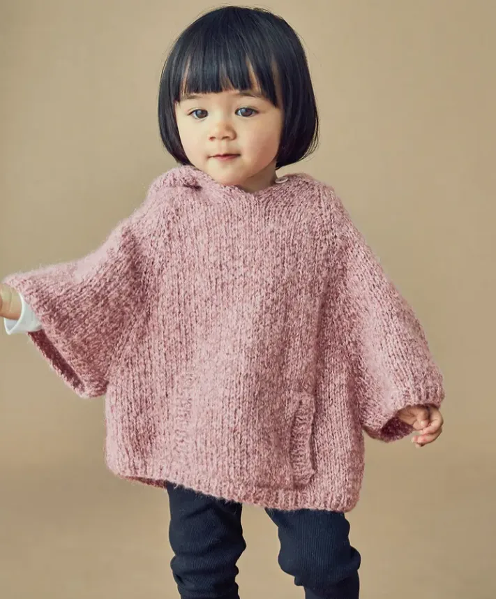 modèle poncho fille thiphène
