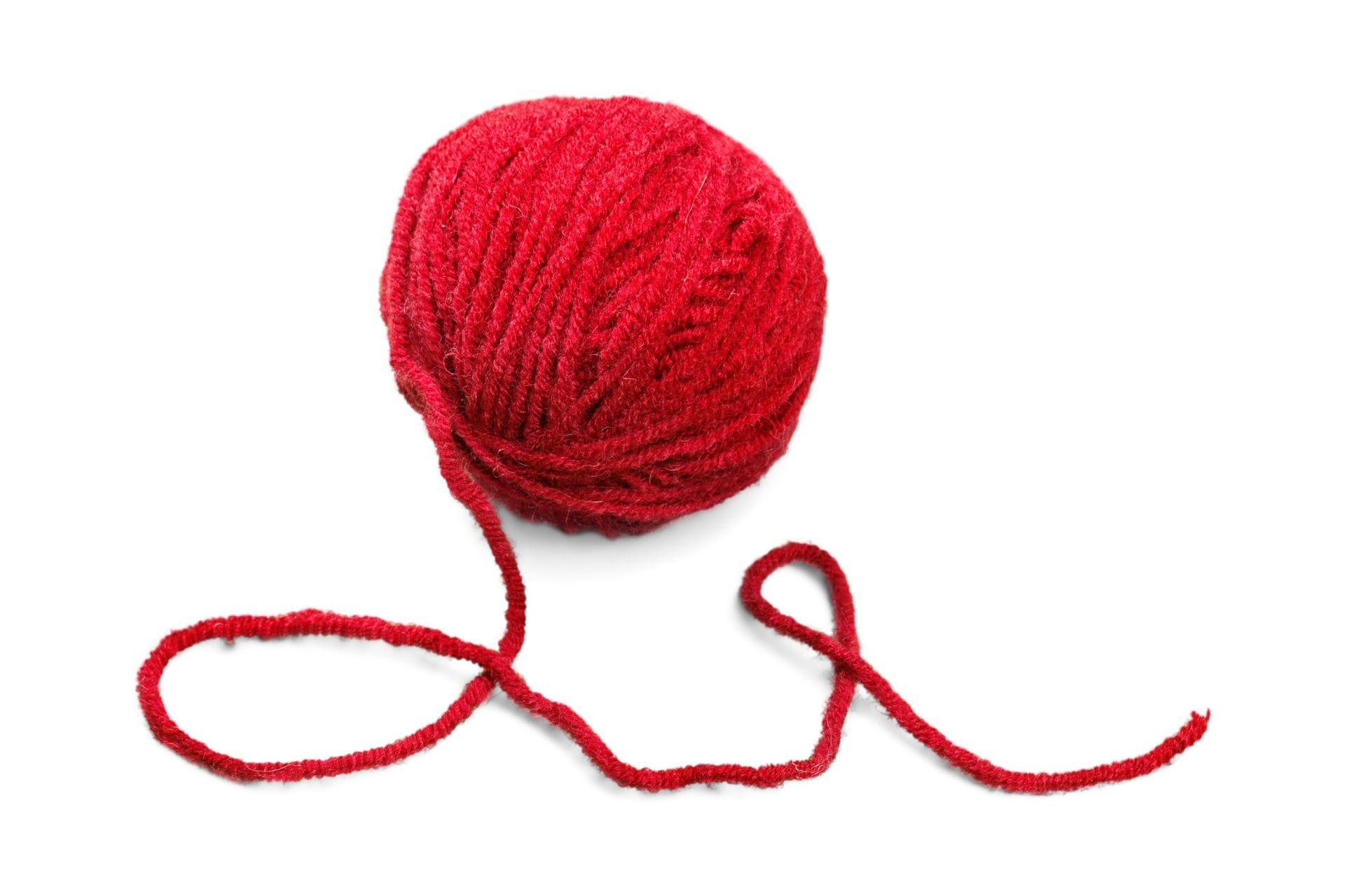 une pelote laine rouge